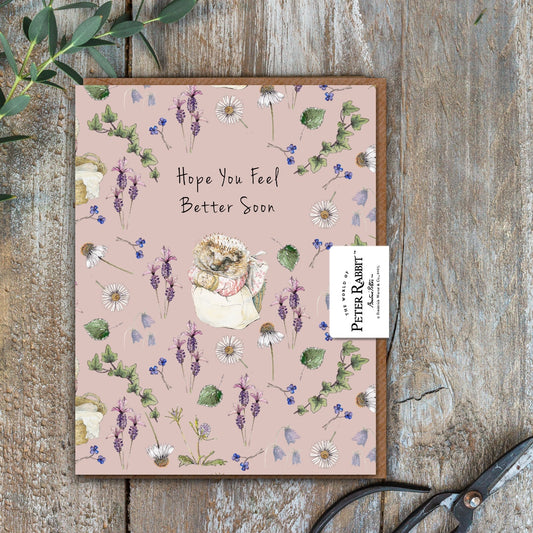 Hope You Fell Better Soon (Mrs. Tiggy-Winkle) Card (Cello-Free)