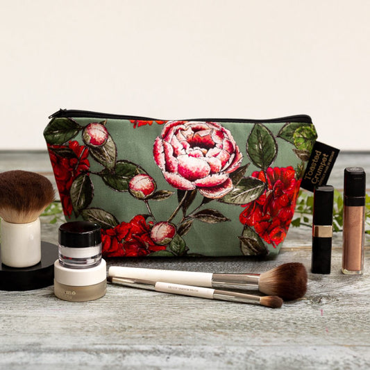 In Full Bloom (Vintage Green) Makeup Bag