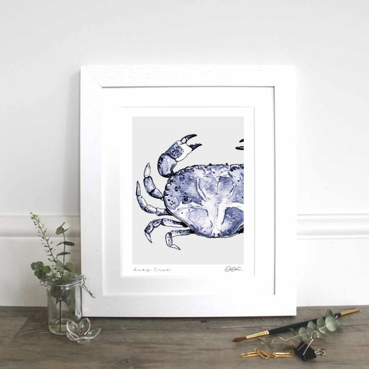 Inky Crab 10x12" Mounted Fine Art Print