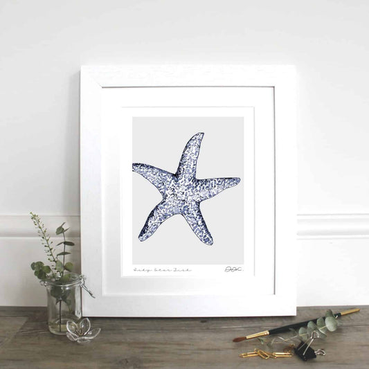 Inky Star Fish 10x12" Mounted Fine Art Print