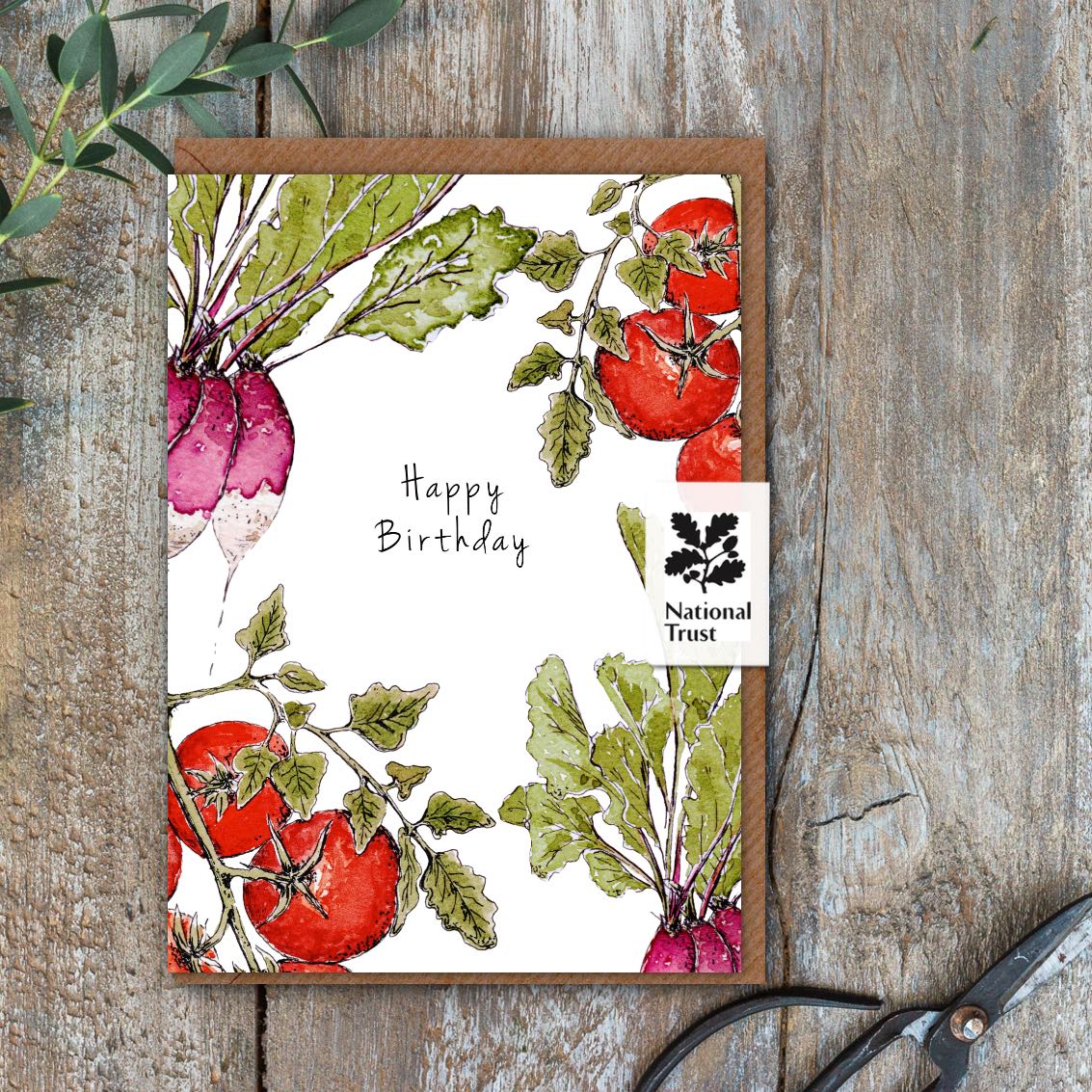 Happy Birthday (Garden Vegetables Pure) Card (Cello-Free)