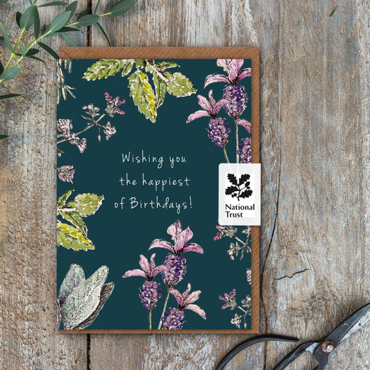 Wishing You The Happiest of Birthdays (Garden Herbs Noir) Card (Cello-Free)