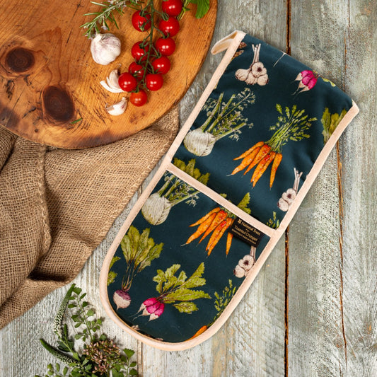 The Kitchen Garden (Noir) Cotton Double Oven Glove
