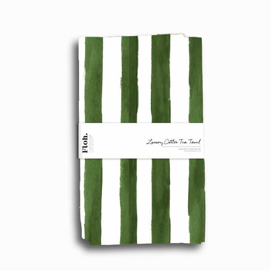 NEW! Forest Green (Stripes) Tea Towel (available for dispatch from August 2026)
