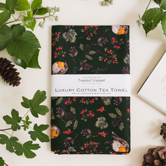 NEW! Hedgerow (Green) Tea Towel (available for dispatch from August 2026)