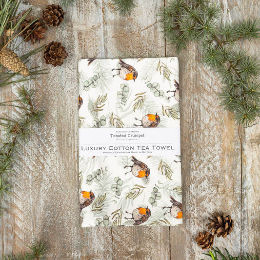 Robin & Eucalyptus (Pure) Tea Towel