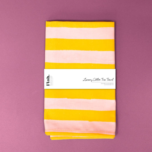 NEW! Mango & Peach (Stripes) Tea Towel