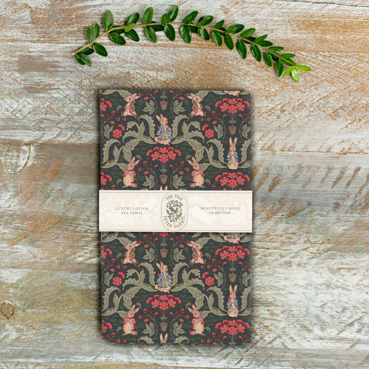 NEW! Peter Rabbit "The Vegetable Thief" (Noir) Tea Towel  (available for dispatch from Feb 2026)