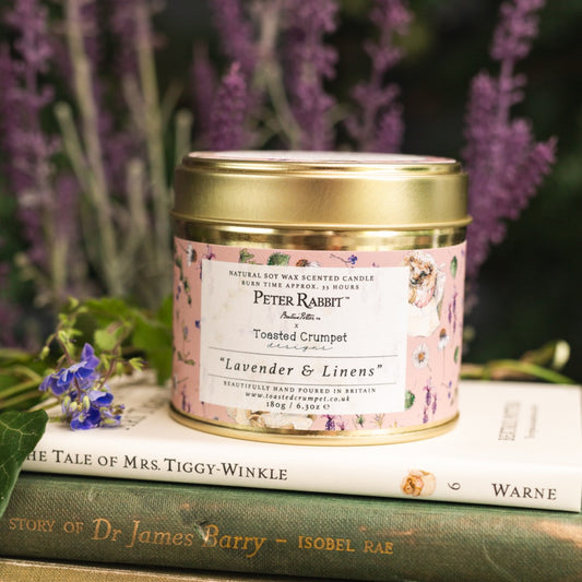 Mrs. Tiggy-Winkle "Lavender & Linens" Candle in a Matt Gold Tin
