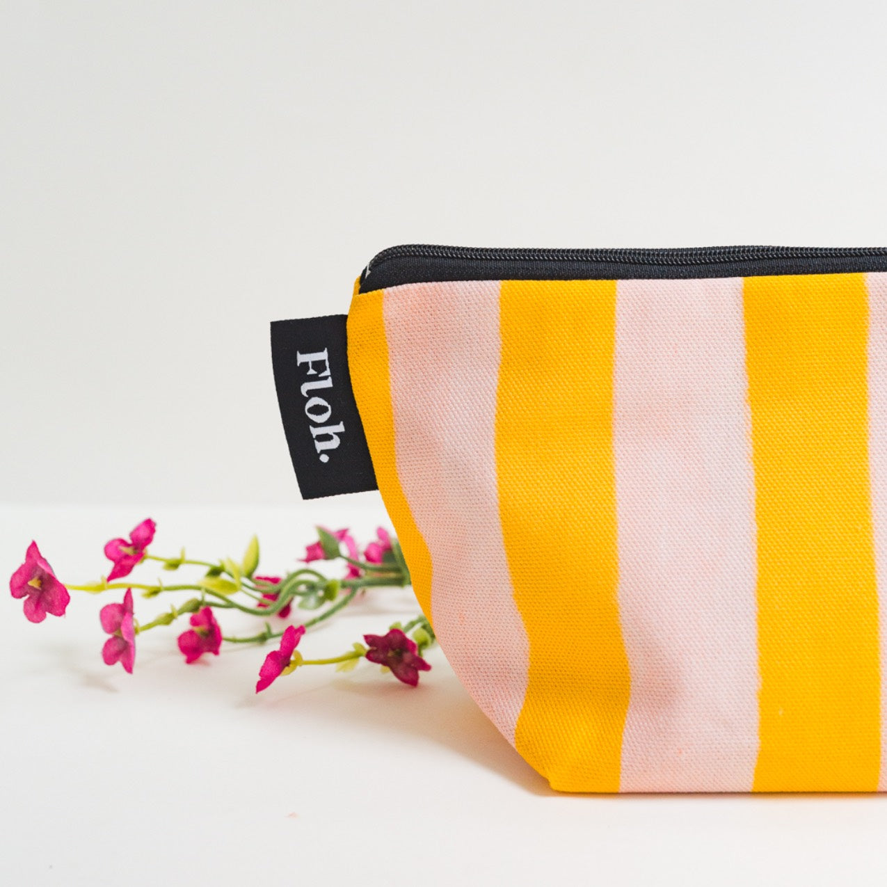 NEW! Peach & Mango (Stripes) Makeup Bag