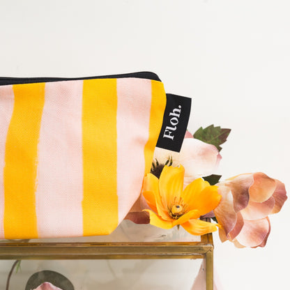 NEW! Peach & Mango (Stripes) Makeup Bag