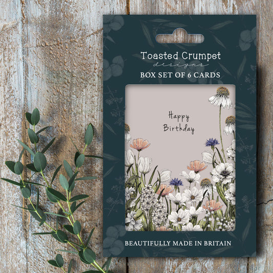 Happy Birthday (Wildflower Meadows) Set of 6 Cards  (available for dispatch from August 2026)