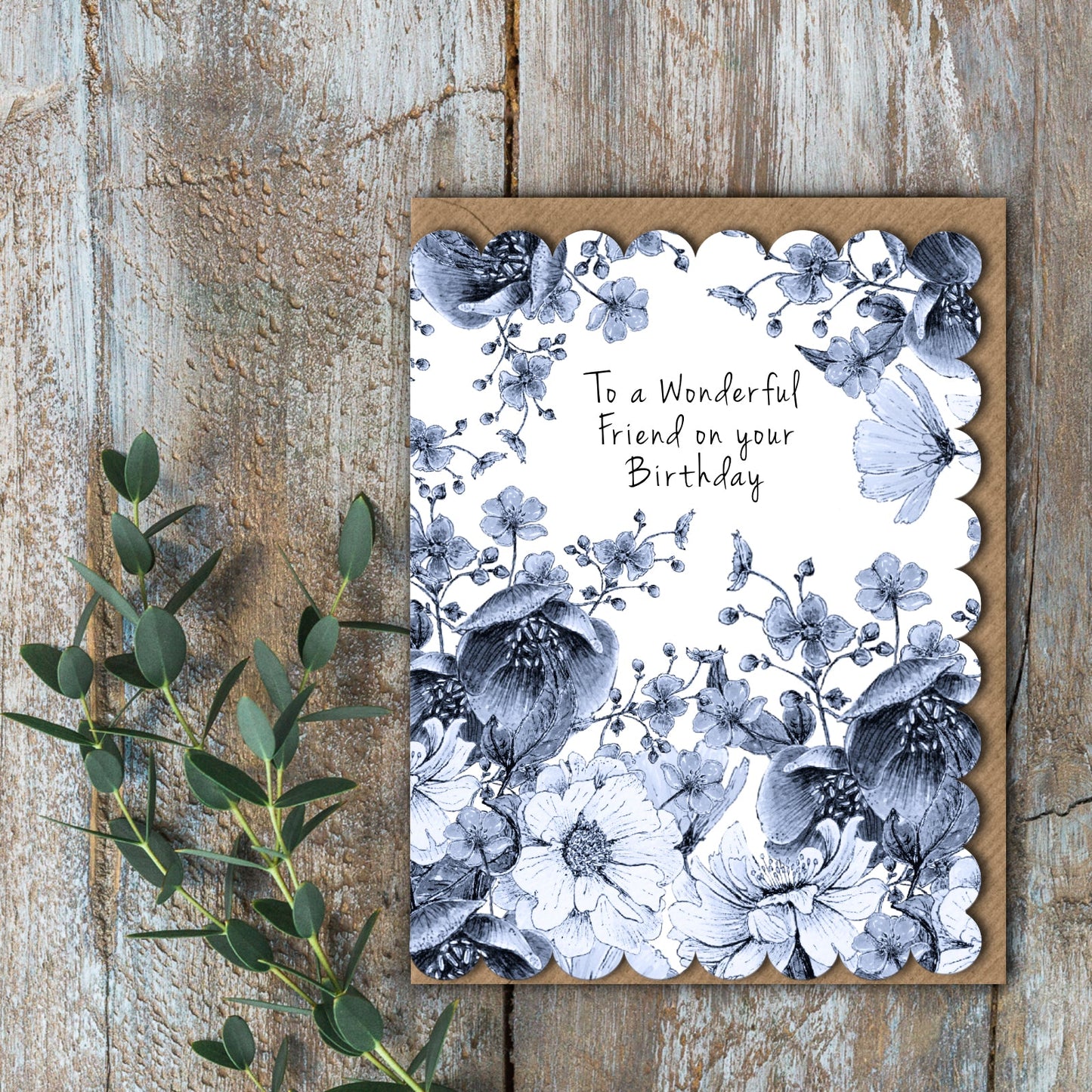 NEW! To a Wonderful Friend (Chateau) Card (Cello-Free)