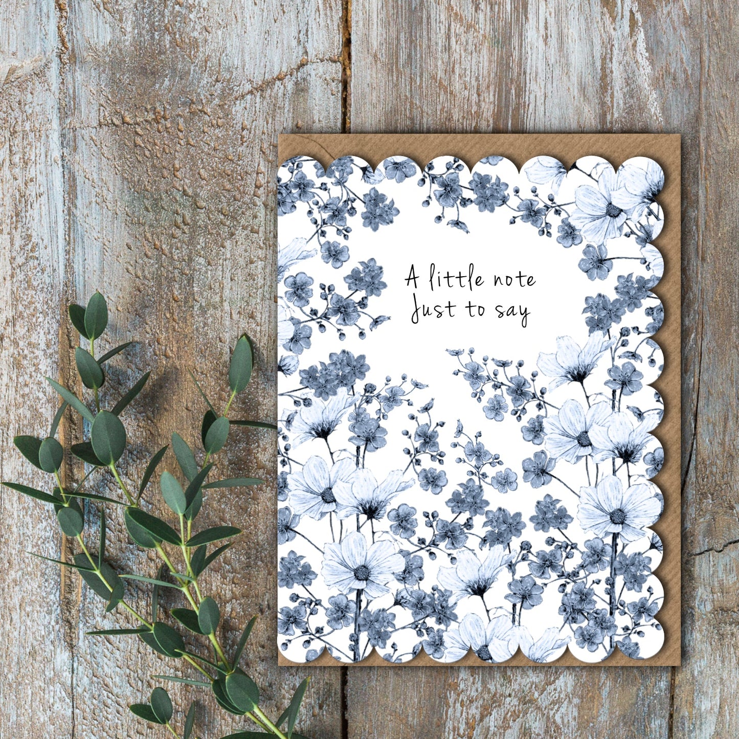 NEW! A Little Note Just to Say (Chateau) Card (Cello-Free)