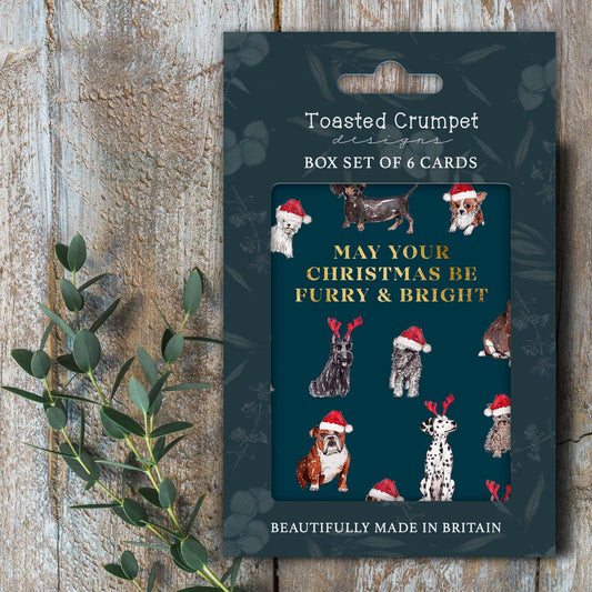 Furry & Bright (Christmas Dogs) Set of 6 Christmas Cards