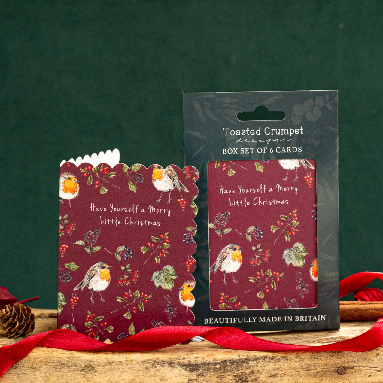Merry Little Christmas (Deep Red) Set of 6 Cards (available for dispatch from August 2026)
