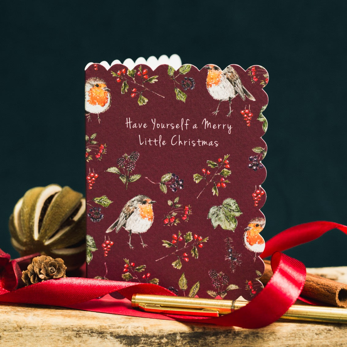 NEW! Merry Little Christmas (Deep Red) Card (Cello-Free) (available for dispatch from August 2026)