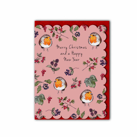NEW! Christmas & New Year (Pink) Card (Cello-Free) (available for dispatch from August 2026)