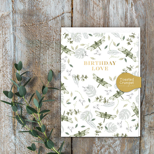 Birthday Love (Dragonfly Pure) Card (Cello-Free)