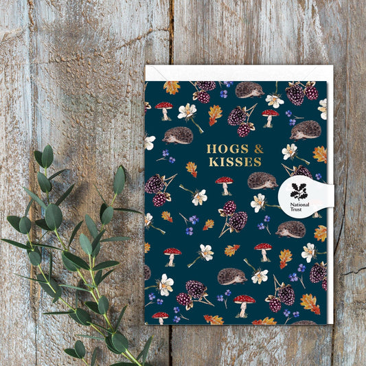 Hogs & Kisses (Hedgehogs Noir) Card (Cello-Free)