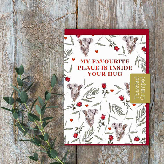 My Favourite Place is Inside Your Hug (Koalas) Card (Cello-Free)
