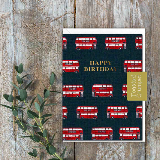 Happy Birthday (Buses) Card (Cello-Free)