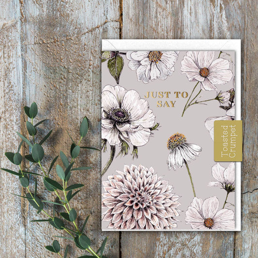 Just to Say (Blanc on Stone) Card (Cello-Free)
