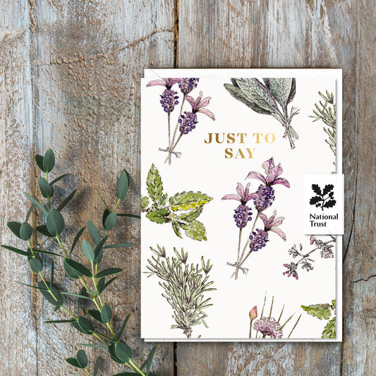 Just to Say (Kitchen Garden Pure) Card (Cello-Free)