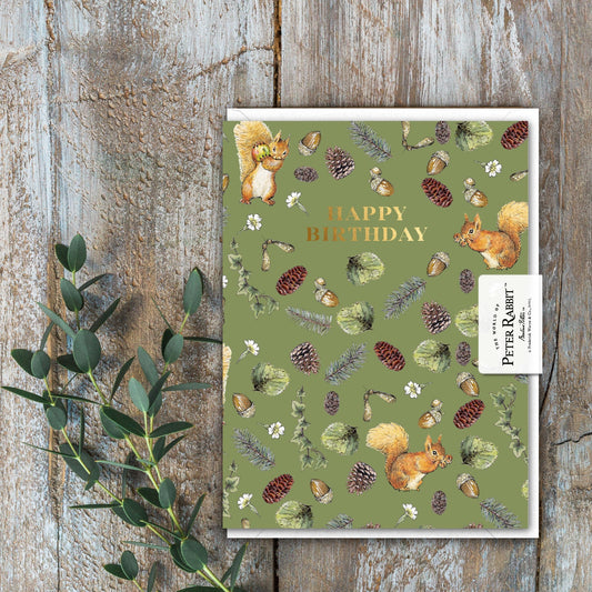 Happy Birthday (Squirrel Nutkin) Card (Cello-Free)