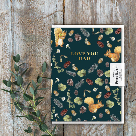 Love You Dad (Squirrel Nutkin) Card (Cello-Free)