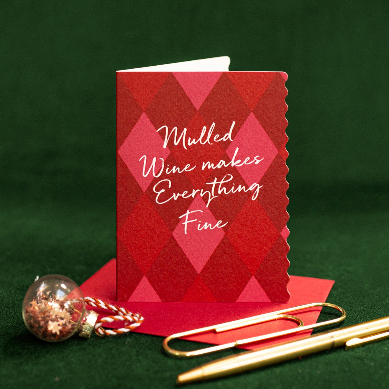 NEW! Mulled Wine (Harlequin) Card (Cello-Free) (available for dispatch from August 2026)