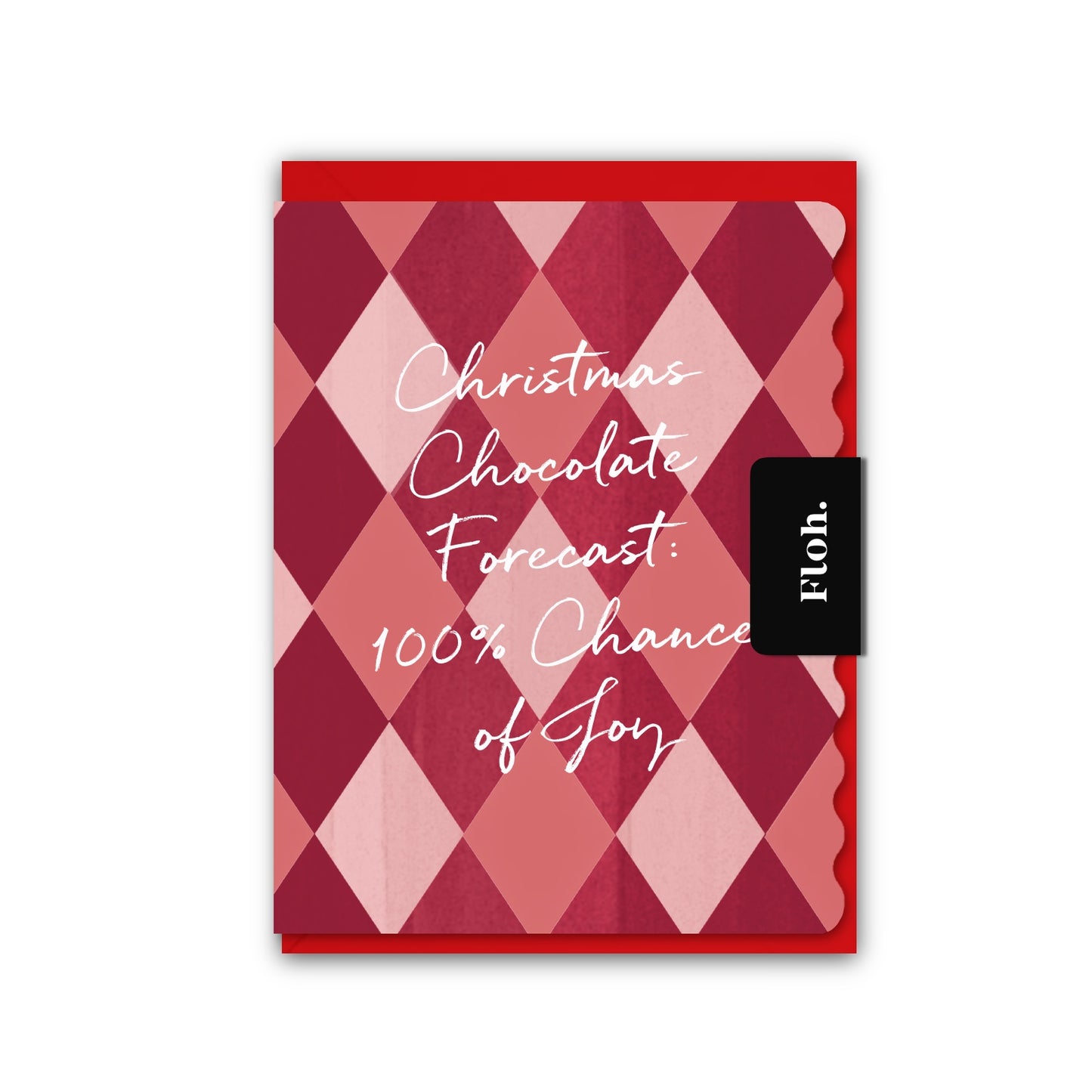 NEW! Christmas Chocolate Forecast (Harlequin) Card (Cello-Free) (available for dispatch from August 2026)