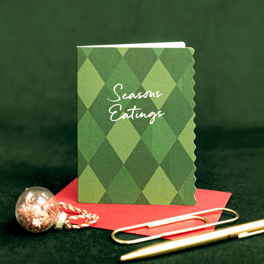 NEW! Seasons Eatings (Harlequin) Card (Cello-Free) (available for dispatch from August 2026)