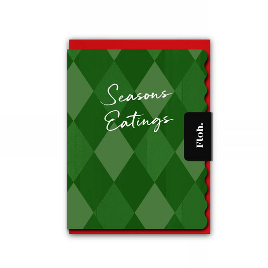 NEW! Seasons Eatings (Harlequin) Card (Cello-Free) (available for dispatch from August 2026)