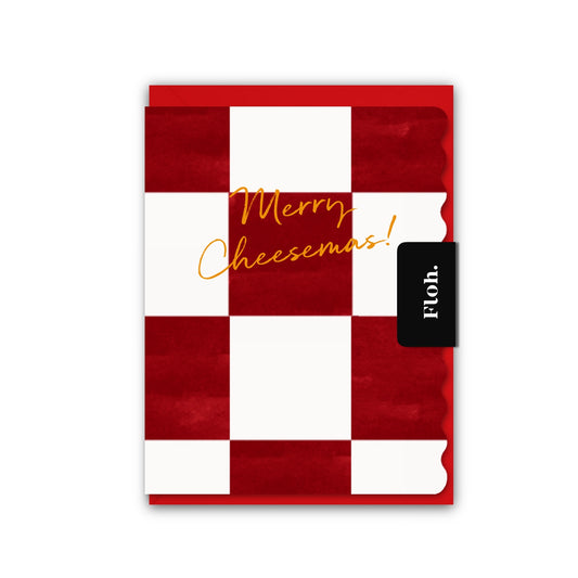 NEW! Merry Cheesemas (Checkerboard) Card (Cello-Free) (available for dispatch from August 2026)
