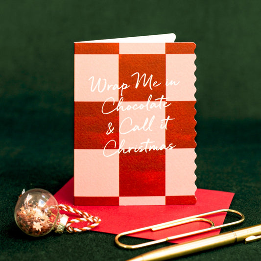NEW! Wrap me in Chocolate  (Checkerboard) Card (Cello-Free) (available for dispatch from August 2026)