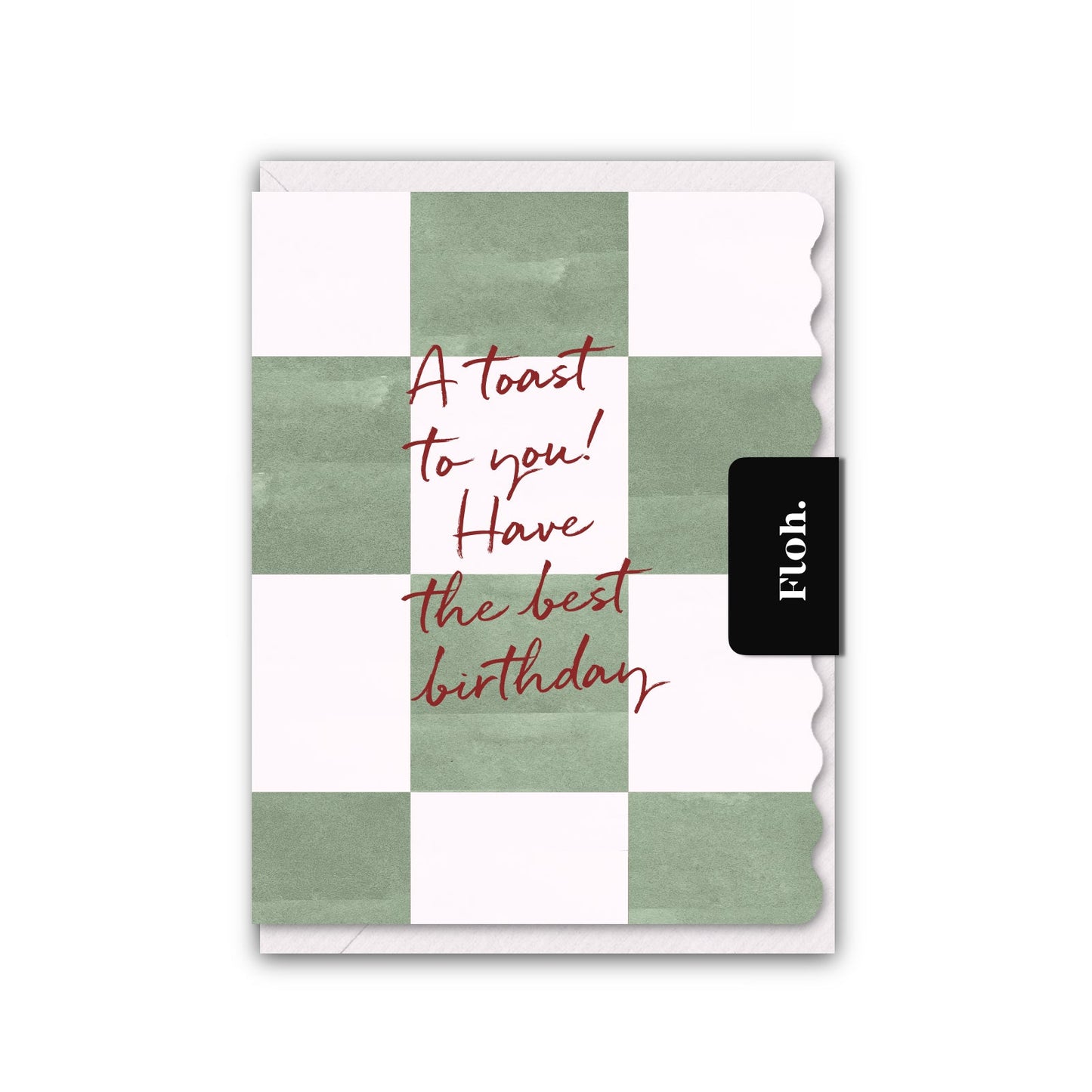 NEW! A Toast to You (Matcha Checkerboard) Card (Cello-Free) (available for dispatch from Jan 2026)
