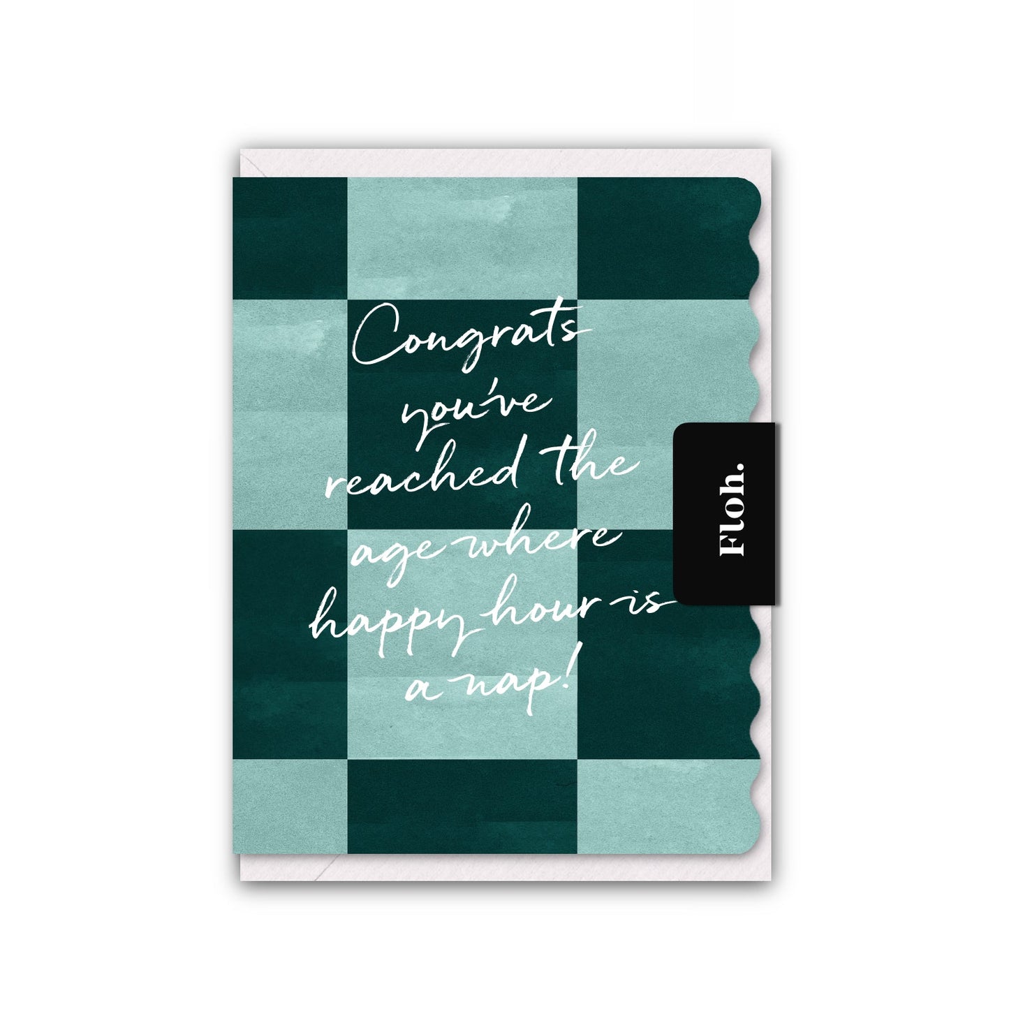 NEW! Congrats (Blue Noir Checkerboard) Card (Cello-Free) (available for dispatch from Jan 2026)