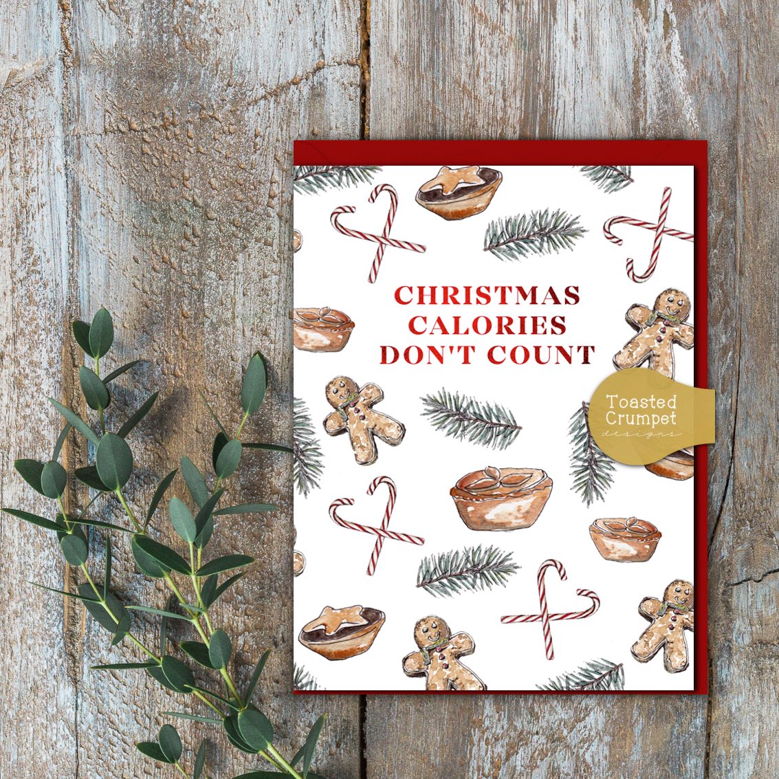 Christmas Calories Don't Count Card (Cello-Free)