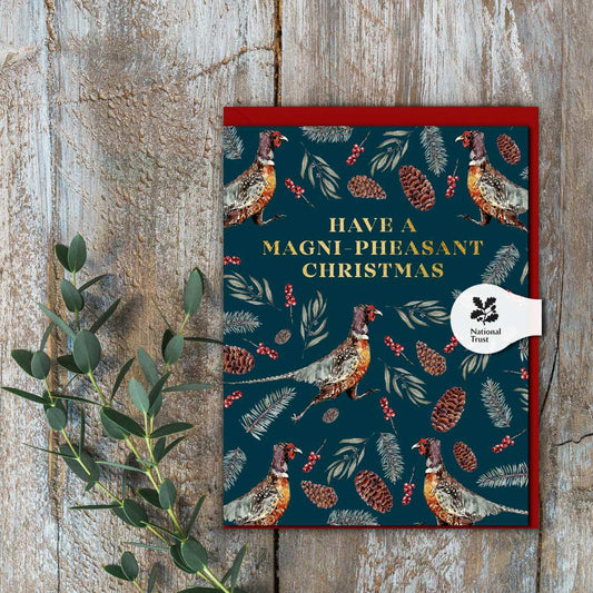 Magni-Pheasant Christmas (Pheasant) Card (Cello-Free)