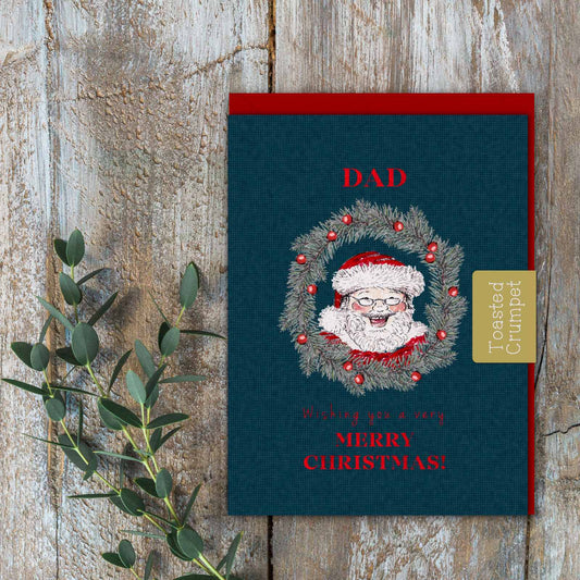 Dad Wishing You A Very Merry Christmas (All Things Jolly Noir) Card (Cello-Free)