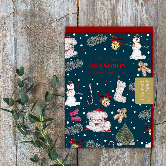 To a Very Special Grandson (All Things Jolly Noir) Card (Cello-Free)