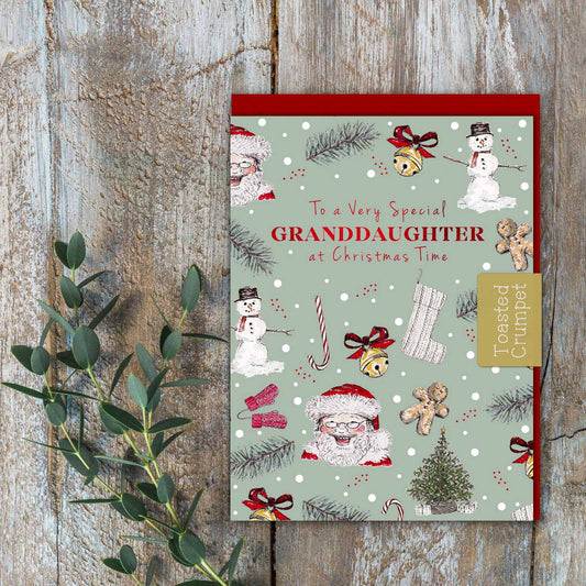 To a Very Special Granddaughter (All Things Jolly Sage Green) Card (Cello-Free)