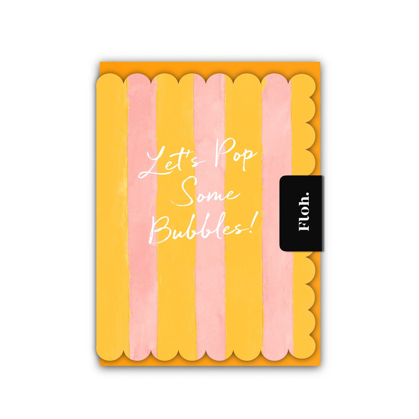NEW! Lets Pop some Bubbles (Peach & Lemon StripesI) Card (Cello-Free) (available for dispatch from Jan 2026)
