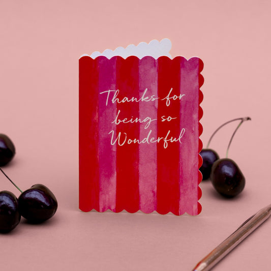 NEW! Thanks for Being so Wonderful (Watermelon Stripes) Card (Cello-Free)