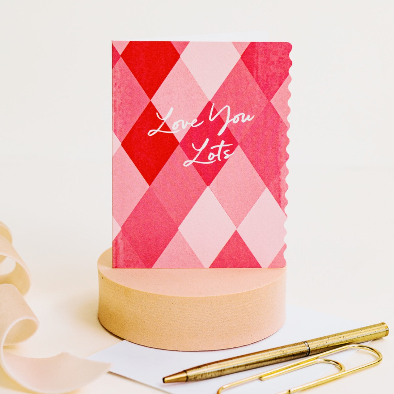 NEW! Love you Lots (Harlequin) Card (Cello-Free)