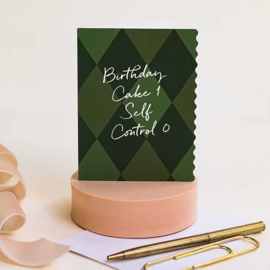 NEW! Birthday Cake 1 (Harlequin) Card (Cello-Free)