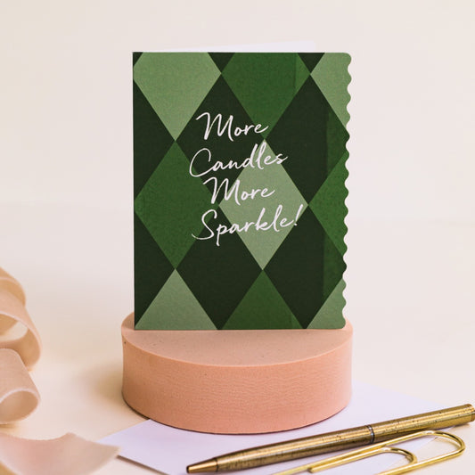 NEW! More Candles (Harlequin) Card (Cello-Free)