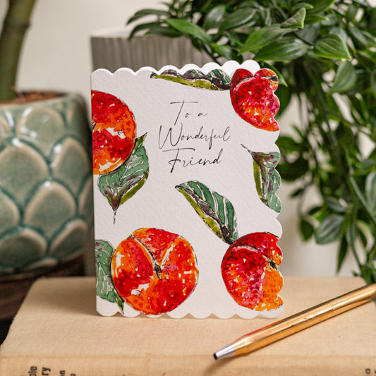 NEW! To a Wonderful Friend (Peach Pure) Card (Cello-Free)
