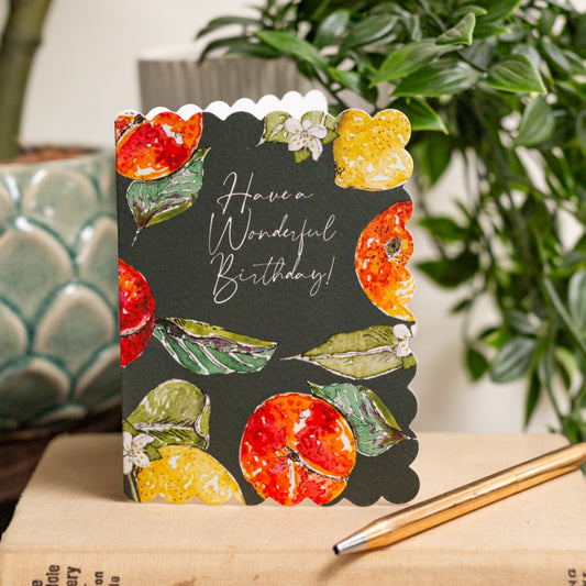 NEW! Have a Wonderful Birthday (Orangery Noir) Card (Cello-Free)